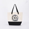 thumbnail image 1 of HIFA Initial Tote Bag for Women, Personalized Canvas Tote Bag - Two-Tone, Zipper Closure, Inner Pocket, Organic Cotton, Sturdy - Multipurpose Shoulder Bag Suitable for Shopping, Grocery, Beach, Travel, 1 of 5