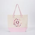 thumbnail image 1 of HIFA Initial Tote Bag for Women, Personalized Canvas Tote Bag - Two-Tone, Zipper Closure, Inner Pocket, Organic Cotton, Sturdy - Multipurpose Shoulder Bag Suitable for Shopping, Grocery, Beach, Travel, 1 of 5