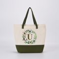 thumbnail image 1 of HIFA Initial Tote Bag for Women, Personalized Canvas Tote Bag - Two-Tone, Zipper Closure, Inner Pocket, Organic Cotton, Sturdy - Multipurpose Shoulder Bag Suitable for Shopping, Grocery, Beach, Travel, 1 of 5