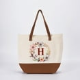 thumbnail image 1 of HIFA Initial Tote Bag for Women, Personalized Canvas Tote Bag - Two-Tone, Zipper Closure, Inner Pocket, Organic Cotton, Sturdy - Multipurpose Shoulder Bag Suitable for Shopping, Grocery, Beach, Travel, 1 of 5