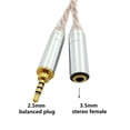 thumbnail image 1 of HIFI Balance Audio Cable Male 2.5mm to 3.5mm 4.4mm Female Headphone Conversion Cable Line Metal Adapter Accessories, 1 of 11