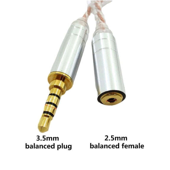 HIFI Balance Audio Cable Male 2.5mm to 3.5mm 4.4mm Female Headphone Conversion Cable Line Metal Adapter Accessories