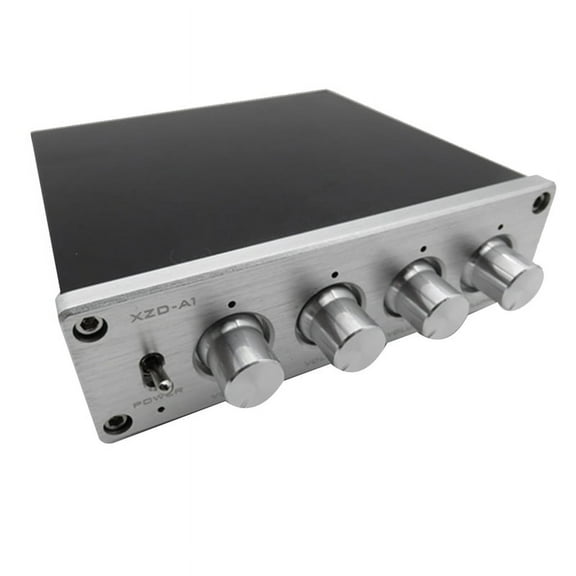 HIFI Lossless 1 Input 4 Output HUB Audio Distributor Signal Switch Source Switcher Volume Amplifier(Silver),1 x HUB Audio Distributor,Silver