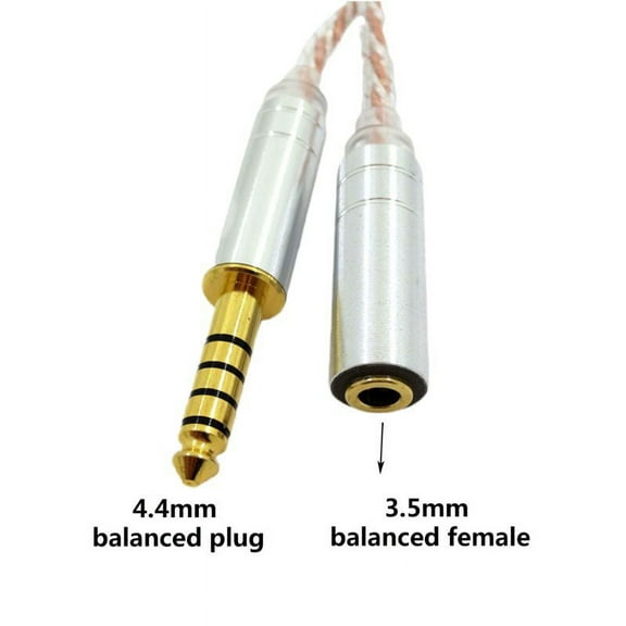 HIFI Single Crystal Copper 2.5mm Balanced Male to 3.5mm Balanced Male Adapter Cable 4.4 Male to Male Adapter