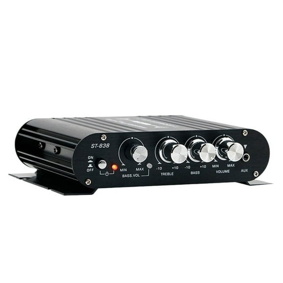 HIFI Sound Amplifier 2.1 Channel Stereo Bass Amplifier RMS 20Wx2+40W Class D Mini Media Player MP3 Black Aluminium ,Low Profile Design