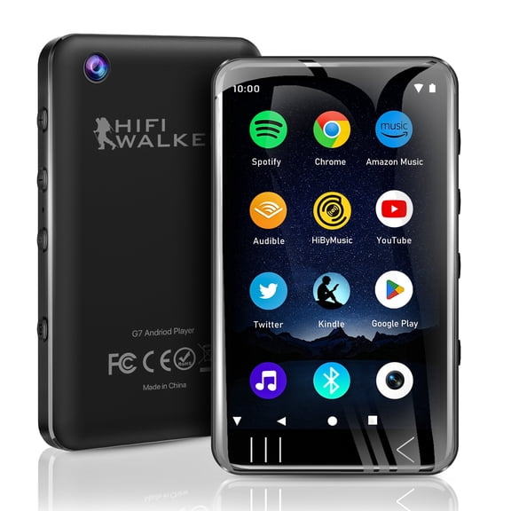 HIFI WALKER G7 144GB Android 13 MP3 Player with Bluetooth and Wifi,Spotify,Touchscreen, Black