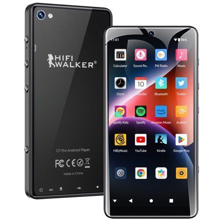 HIFI WALKER G7 Pro Android 13 MP3 Player, 5.2" Touchscreen, WiFi Bluetooth, Dual Cameras, 96GB, Spotify & Audible
