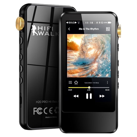 HIFI WALKER H20 Pro 128GB Black Hi-Res MP3 Player with 3.2-Inch Touchscreen