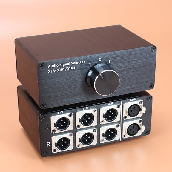 HIFI audio signal switching selector XLR lossless distribution box 3 in 1 out, 1 in 3 out, for CD decoder amp active speakers