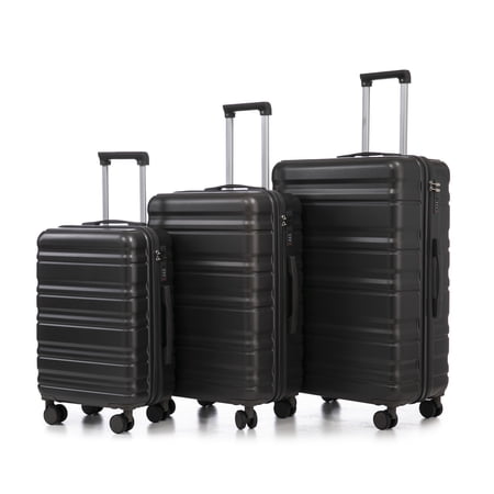 HIFINE TOURIST 20"/24"/28" 3 pcs/set in ABS Spinner Wheel Luggage, Carry on Suitcase, Matching Color, Combination Lock (Dark Gray)