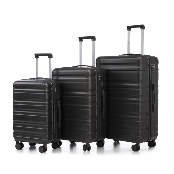 HIFINE TOURIST 20"/24"/28" 3 pcs/set in ABS Spinner Wheel Luggage, Carry on Suitcase, Matching Color, Combination Lock (Dark Gray)