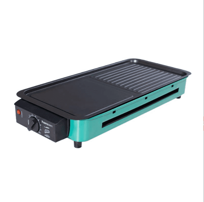 HIFOOD Indoor Electric Grill Griddle, 2-in-1 Non-Stick Cooking Plate, Adjustable Temp, Smokeless BBQ for Home Kitchen