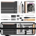 thumbnail image 1 of HIFORNY 60 Pcs Drawing Kit Sketching Pencil Set,Sketch Pencils Art Supplies with 3-Color Sketchbook,Graphite,Charcoal,Drawing Pencils for Adults Artists, 1 of 7