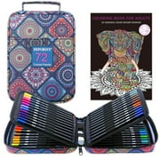 HIFORNY 78 Pack Premium Black Edition Colored Pencils Set for Adults Coloring – 72 Coloring Pencils with Extras,Artists Soft Core,Art Supplies for Adults Beginners