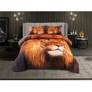 HIG 2 Piece Lion Animal Pattern Bedding Set, Twin