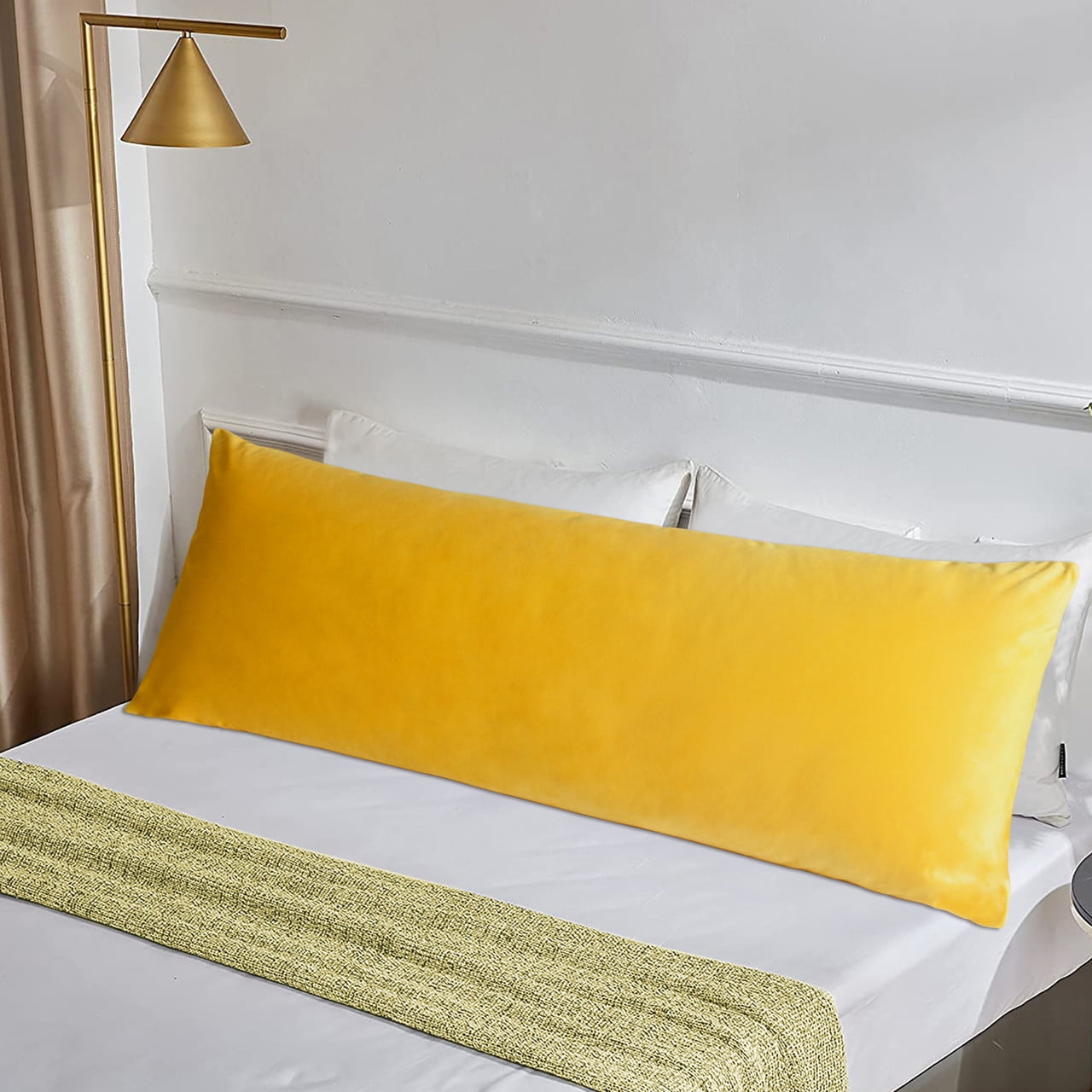 HIG 2pc Decorative Body Pillow Insert with Textured Velvet Pillowcase