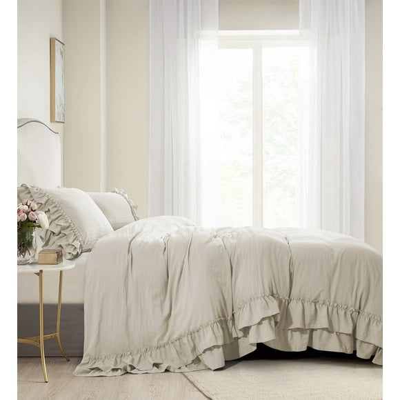 HIG 3 Piece Vintage Duvet Cover Set, Ultra Soft Pre-washed Microfiber, Camel, King