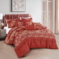 HIG 7-Piece Embroidered Comforter Set – Soft Microfiber Bedding, Queen