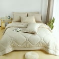 thumbnail image 1 of HIG 8 PCS Modern Comforter Set with Sheets All Season Bed in a Bag, Camel, Queen Size, 1 of 9