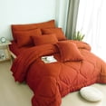 thumbnail image 1 of HIG 8 PCS Modern Comforter Set All Season Bed in a Bag, Terracotta, Full Size, 1 of 12