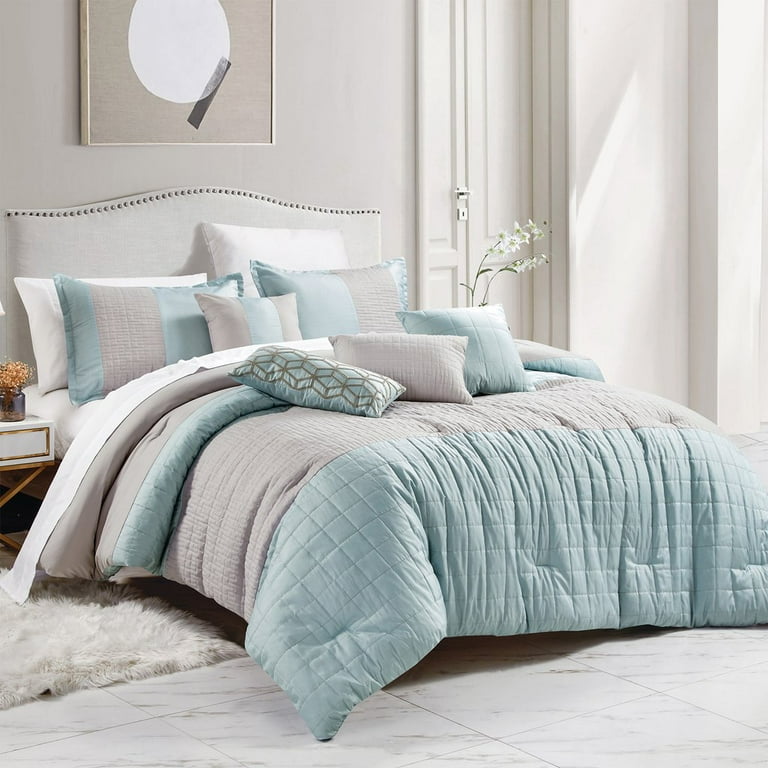 HIG Contemporary 250 Thread Count 7 Piece Comforter Sets Queen