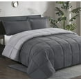 thumbnail image 1 of HIG Light Weight Down Alternative Comforter Set, King, Gray, Reversible, 1 of 9