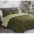 thumbnail image 1 of HIG Light Weight Down Alternative Comforter Set, Twin, Olive, Reversible, 1 of 9