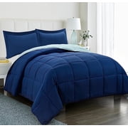 HIG Light Weight Down Alternative Comforter, Twin, Navy, Reversible