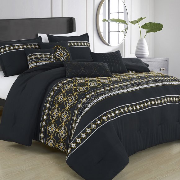 Black And Gold Paris Comforter Set