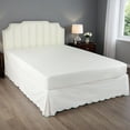 thumbnail image 1 of HIG Off-White Full Bed Skirt, Scallop Edge Pleated Dust Ruffle, 14 Inch Drop Anti-Slip Thick Fabric, Pre-Washed for Durability, 1 of 6