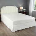 thumbnail image 1 of HIG Off-White King Bed Skirt, Scallop Edge Pleated Dust Ruffle, 14 Inch Drop Anti-Slip Thick Fabric, Pre-Washed for Durability, 1 of 8