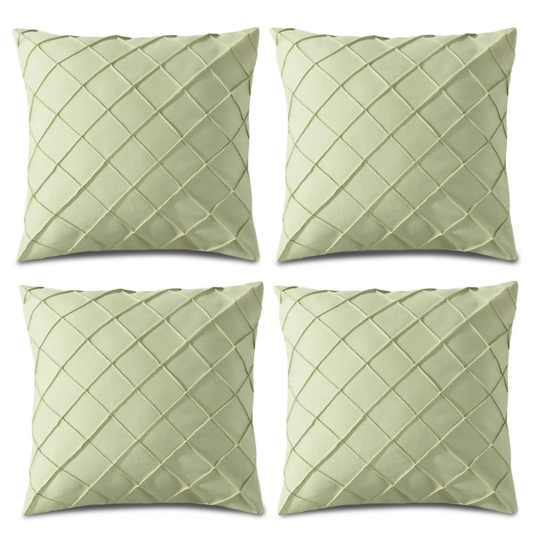 HIG Pack of 4 Waterproof Outdoor Pillow Covers with Hand Pleated