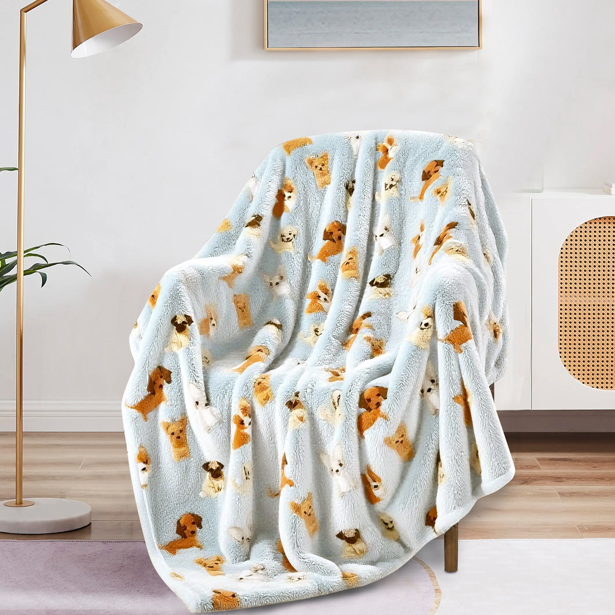 HIG Plush Fur Throw Blanket – Soft Cozy 100% Polyester, Warm Decorative Blanket for Sofa, Bed & Living Room, 50×70 Inch