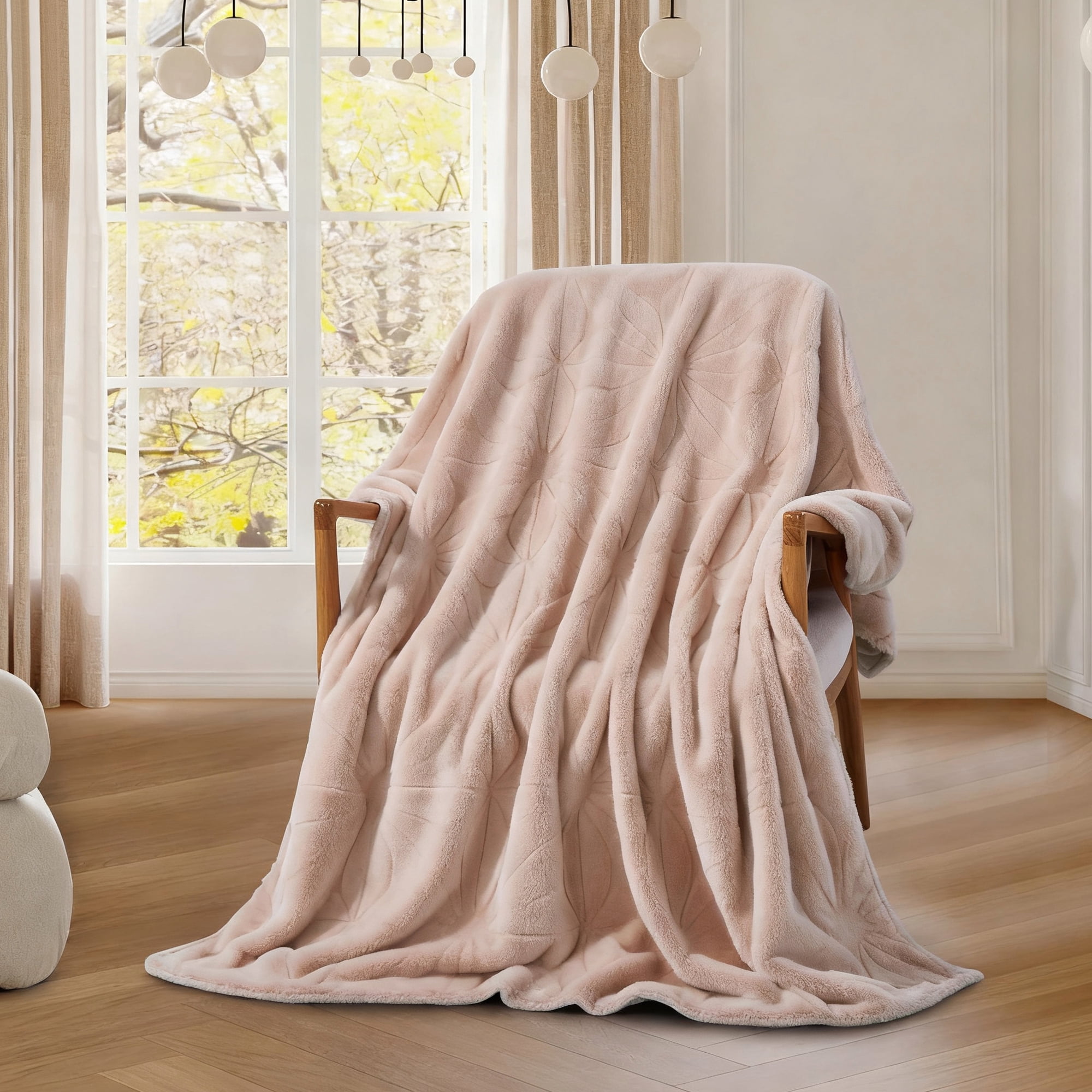HIG Plush Fur Throw Blanket – Soft Cozy 100% Polyester, Warm Decorative Blanket for Sofa, Bed & Living Room, 50×70 Inch