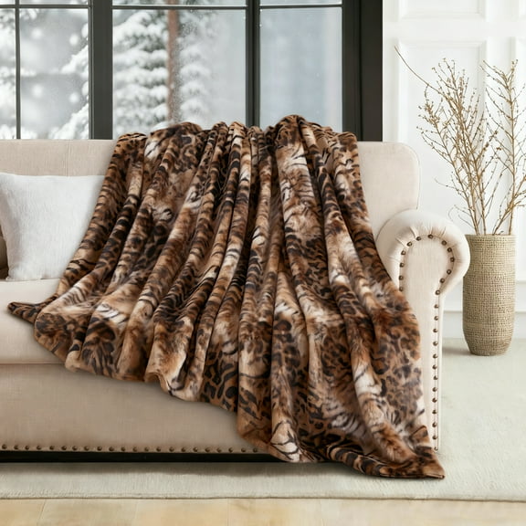 HIG Printed Cozy Blanket, Single Piece Luxury 100% Polyester, Soft Lightweight All-Season Bedding, Queen