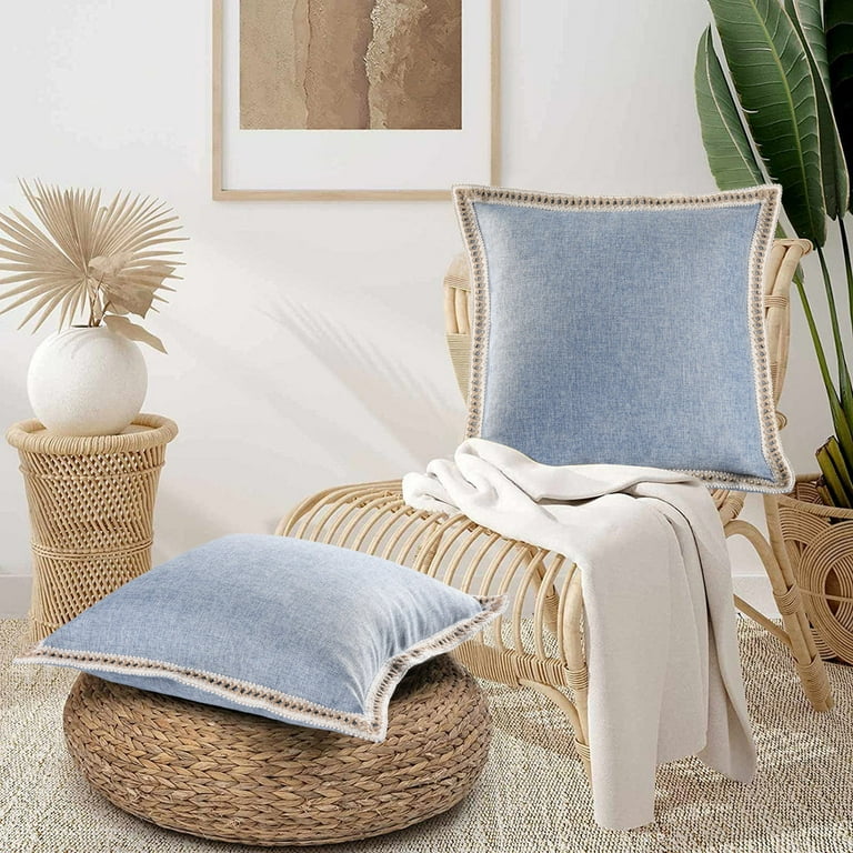 Set Of 2 Blue And Ivory Lumbar Pillow Covers Set Of 2 Blue And Ivory Lumbar Pillow Covers