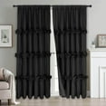 thumbnail image 1 of HIG Uptown Modern Black Solid Print Geometric Rod Pocket Blackout Curtains, 54" x 84" (2 Panels), 1 of 8