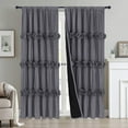 thumbnail image 1 of HIG Uptown Modern Gray Solid Print Geometric Rod Pocket Blackout Curtains, 54" x 84" (2 Panels), 1 of 6