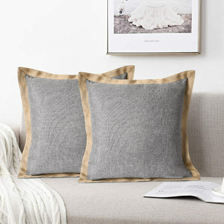 Throw Pillow Covers - Decorative Pillows For Couch Set Of 2 Rustic Burlap  Linen Cushion Cover Large Accent Pillowcase For Bedding, Home Decor, Sofa,  - Yahoo Shopping