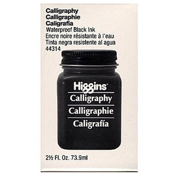 Higgins Calligraphy Ink - 2.5 oz, Black, Waterproof, Pigment Based
