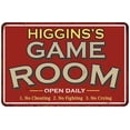thumbnail image 1 of HIGGINS'S Game Room Sign Vintage Look 12 x 18 Matte Finish Metal 112180001204, 1 of 1