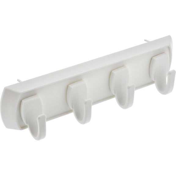 Hillman Key Rail Organizer Hook Rail 515304 - Easy Tool-Free Installation - Small, White
