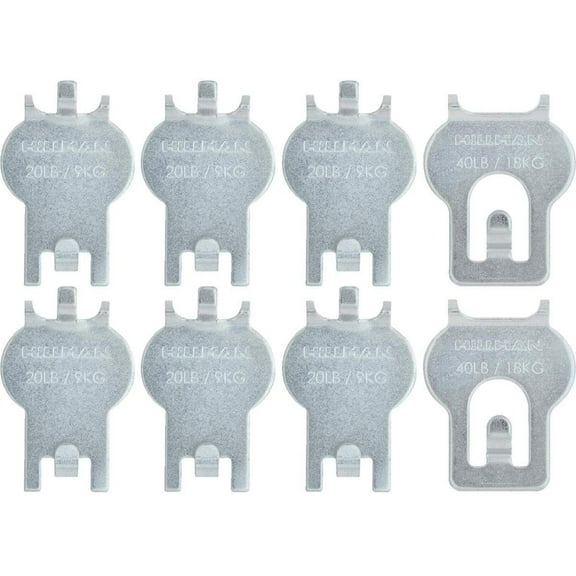 HIGH & MIGHTY 515314 Tool Free Picture Hanging Kit, 8 Pieces, 20-40LB Limit, Silver