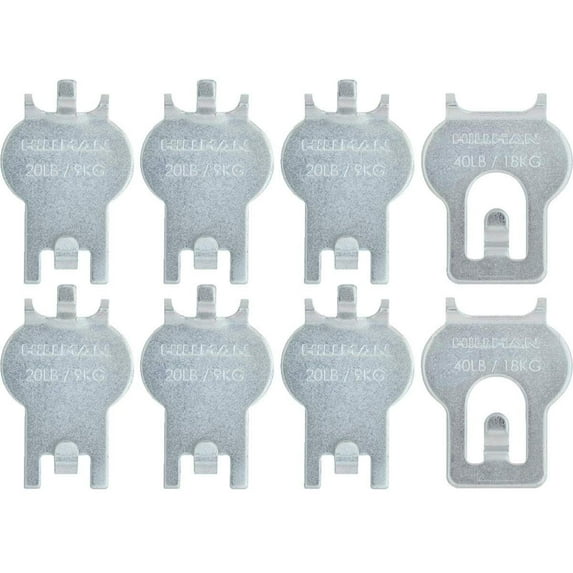 HIGH & MIGHTY 515314 Tool Free Picture Hanging Kit, 8 Pieces, 20-40LB Limit, Silver