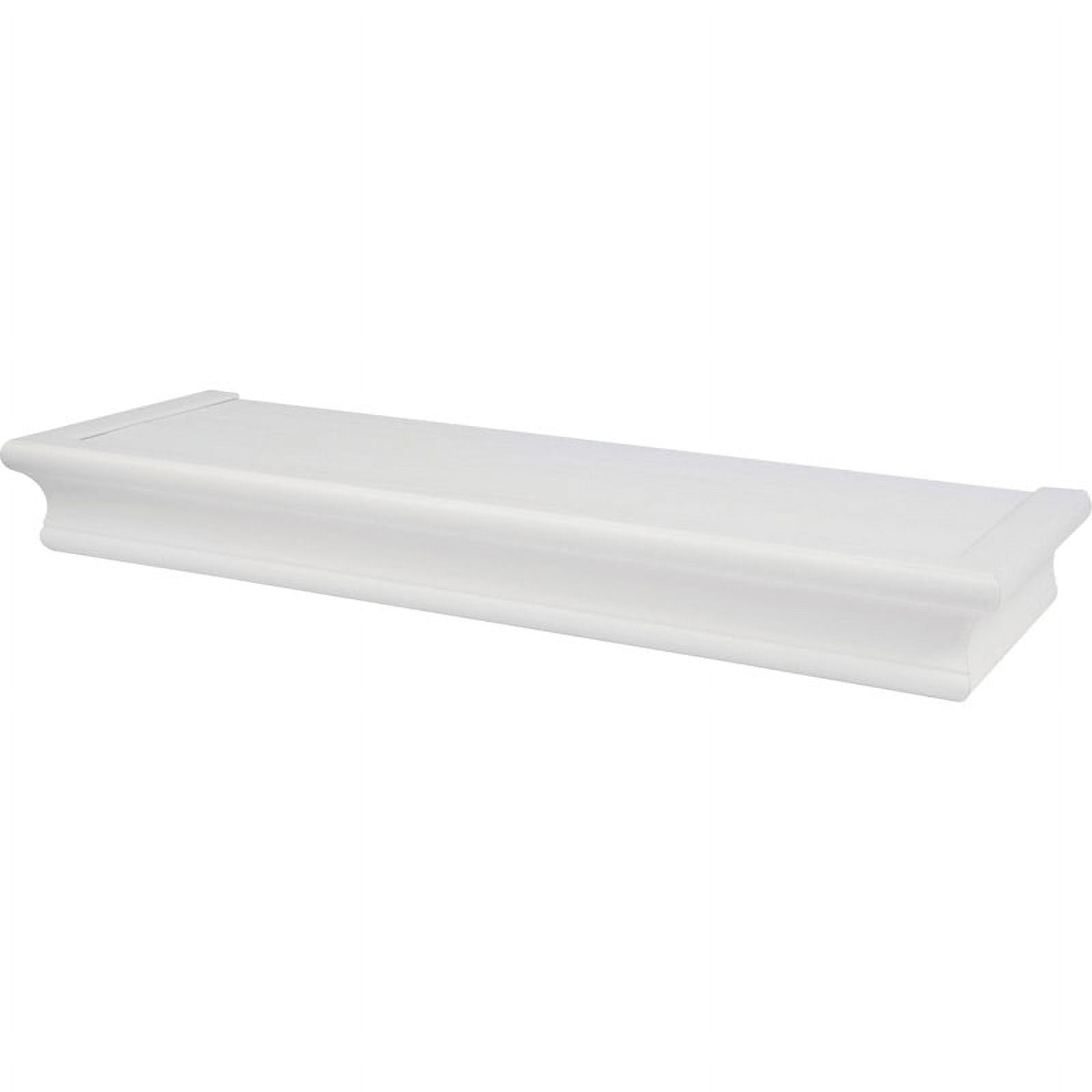 18" White Wooden Floating Wall Shelf