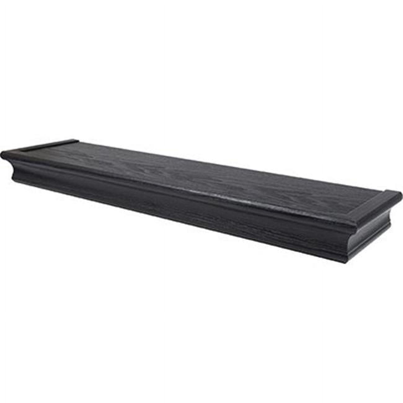 Sleek Black 24" Easy-Install Floating Wall Shelf