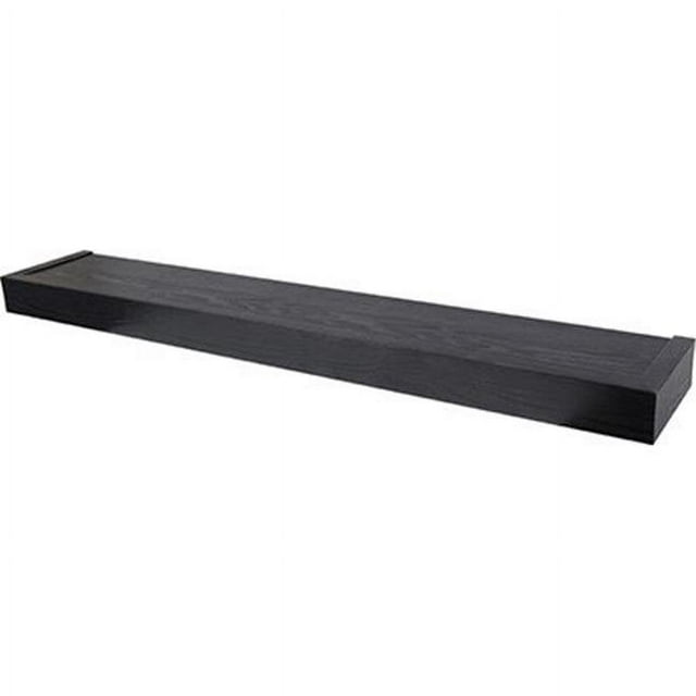 HIGH & MIGHTY Decorative 36" Floating Shelf Holds up to 25lbs, Easy Tool-Free Dry Wall Installation, Flat, eCommerce Packaging, Black