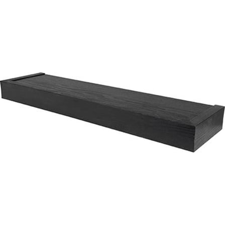 HIGH & MIGHTY Modern 24" Floating Shelf Holds up to 20lbs, Easy Tool-Free Dry Wall Installation, Flat, eCommerce Packaging, Black
