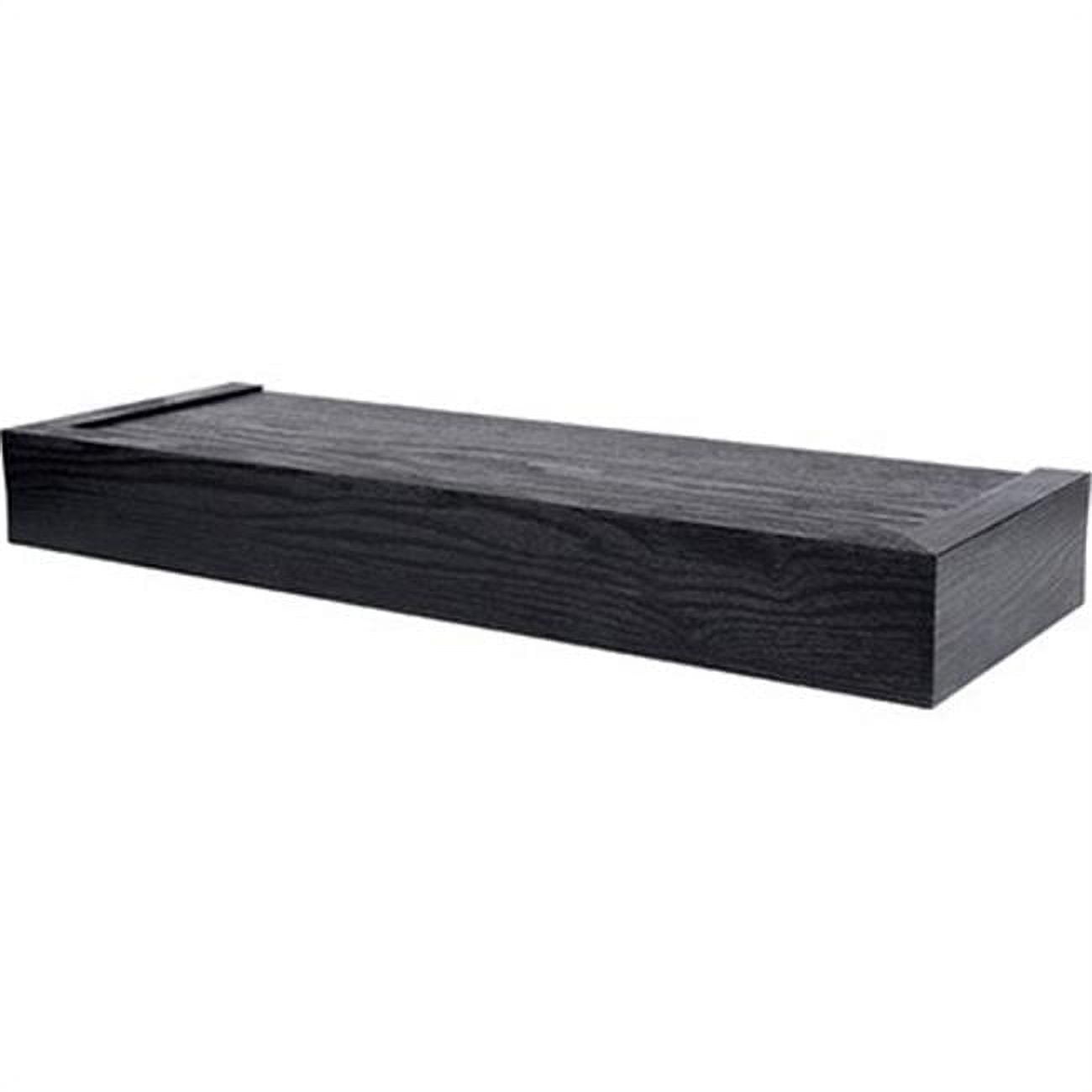 Black Wood 18" Modern Floating Wall Shelf