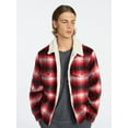 thumbnail image 1 of No Boundaries High-Pile Fleece Lined Plaid Overshirt, Men’s and Big Men’s, 1 of 6